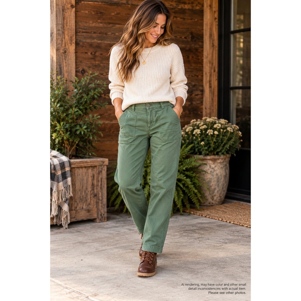 Eddie Bauer 2 Cargo Pants Green Ripstop Utility Straight Leg Gorpcore